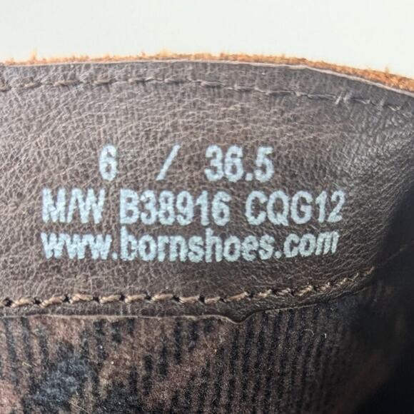 Born Shyra tall full grain leather back zipper rubber soles brown tan size 6 - Picture 7 of 10